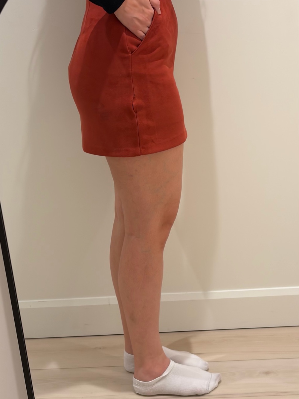 Pull&Bear Rust-Red Suede Mini Skirt - Picture 5 of 5